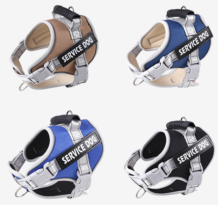 New Comfortable No Pull Reflective Pet Dog Harness Breathable Adjustable Explosion-Proof Impact Handle Saddle Dog Harness leash