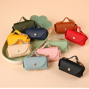 customized logo PU Leather Dog Pet Waste Bag Holder Poo Bag Holder