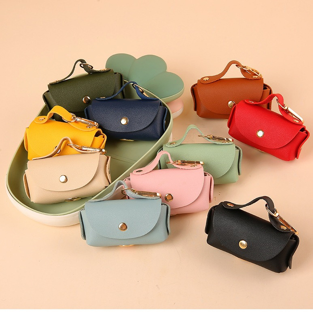 customized logo PU Leather Dog Pet Waste Bag Holder Poo Bag Holder