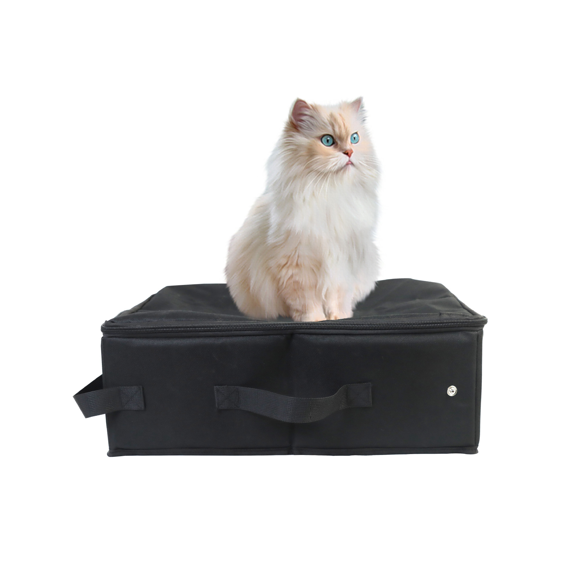 Foldable Cat Litter Box Travel Cat Litter Box with Lid oxford cat toilet and Handle for Travel Home for All Season Cat Supplies