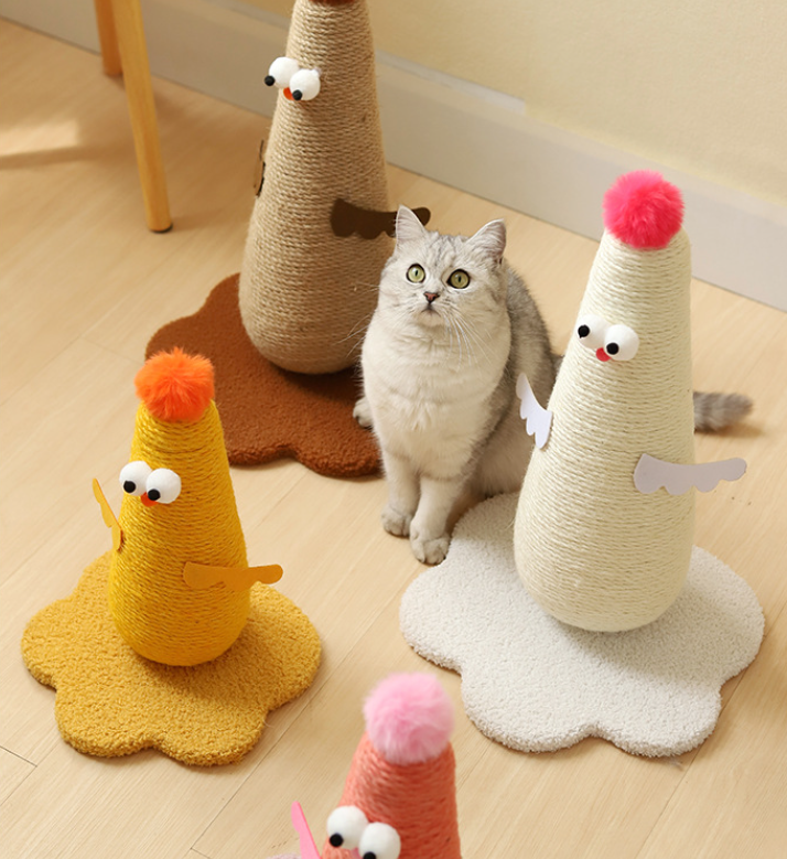chicken Cat Climbing Frame Sisal Cats Scratching Cardboard Post playing toy