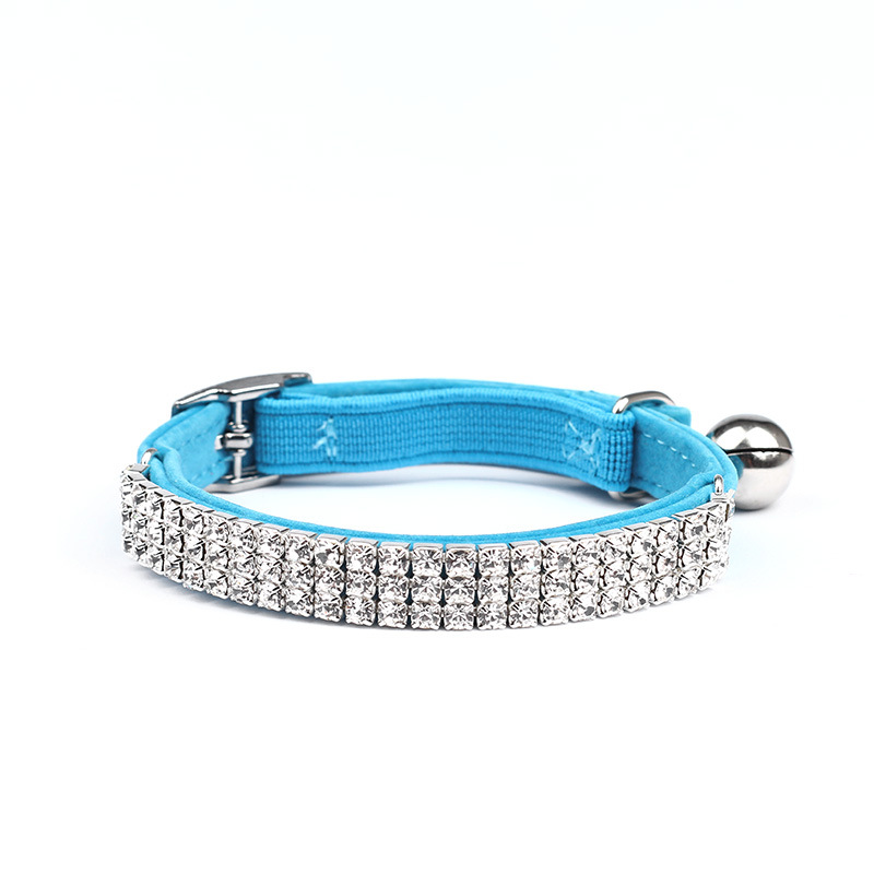 Velvet Crystal Rhinestone Soft Elastic Belt Cat Necklace Collar Diamond Chain