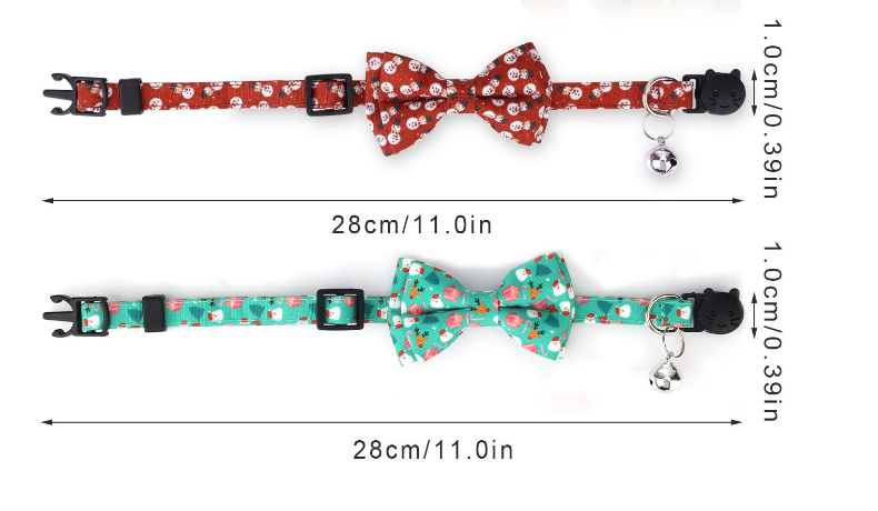 New Style Christmas Santa Claus Snowflake Snowman Breakaway Buckle Safety Cat Collar for Pet Cats Collars