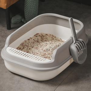 Detachable Plastic Pet Cat Litter Box Semi-Closed Anti-Splash Cat Toilet litter tray