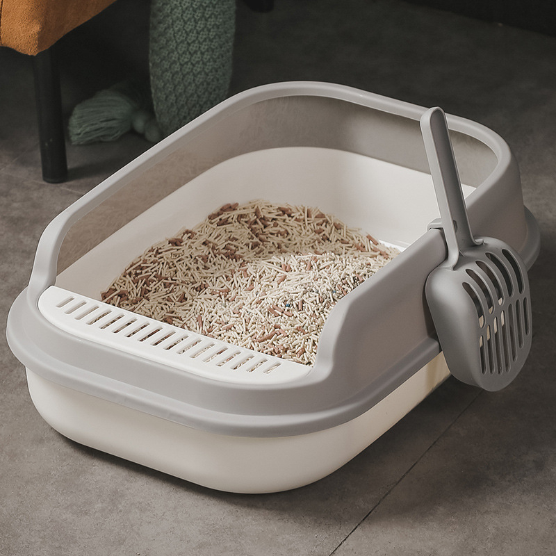 Detachable Plastic Pet Cat Litter Box Semi-Closed Anti-Splash Cat Toilet litter tray